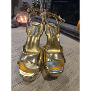 Steve Madden Assured Women's Gold Platform Slingback Sandals Size 7M